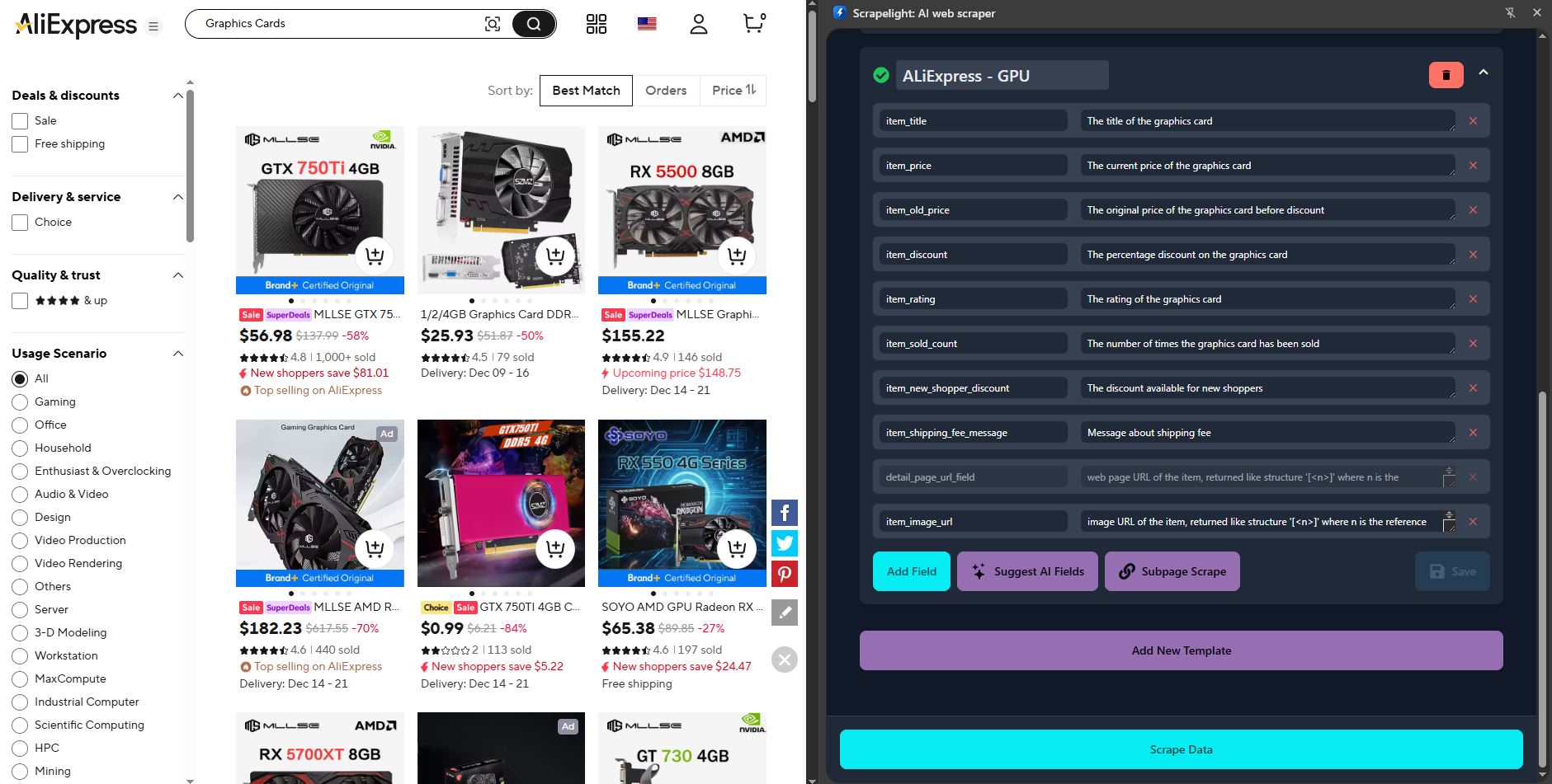ScrapeLight Extension Demo